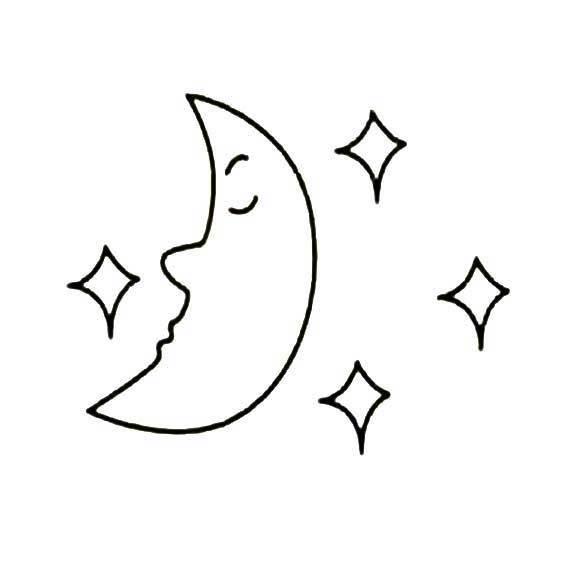 月亮的简笔画图片大全 月亮的简笔画图片大全可爱