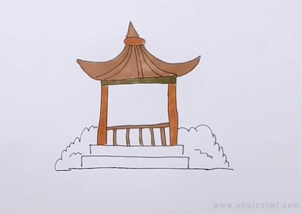 亭子简笔画怎么画 亭子简笔画步骤
