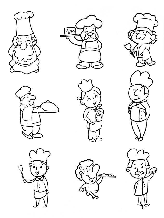 厨师简笔画 厨师简笔画图片