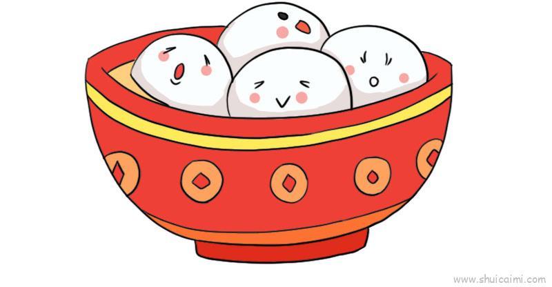 元宵节小汤圆儿童画怎么画 元宵节小汤圆简笔画图片