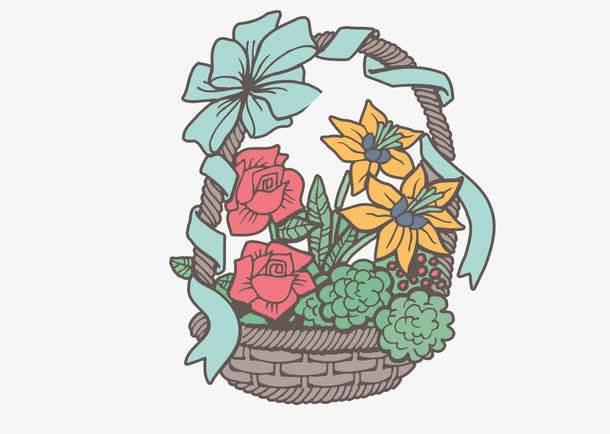 花篮简笔画 手工花篮简笔画