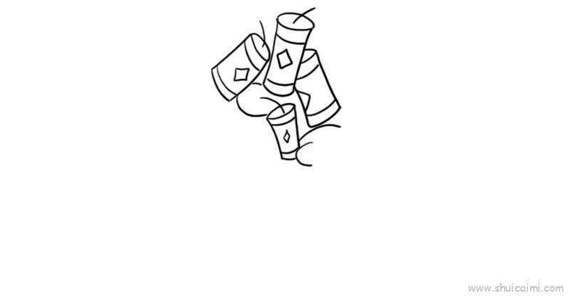 炸鞭炮儿童画怎么画 炸鞭炮简笔画简单又好看