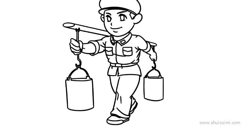 雷锋叔叔儿童画怎么画 雷锋叔叔简笔画步骤
