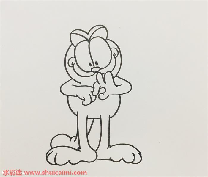 怎么画一只可爱的加菲猫？看加菲猫简笔画步骤图解