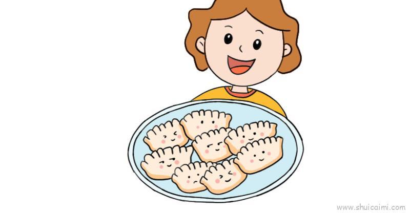 冬至吃饺子儿童画怎么画 冬至吃饺子简笔画简单又好看