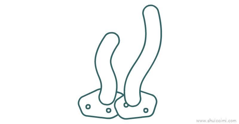 海草儿童画怎么画 海草简笔画步骤