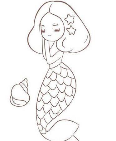 简笔画美人鱼 简笔画美人鱼儿童画
