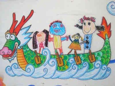 端午节龙舟简笔画 端午节龙舟简笔画彩色
