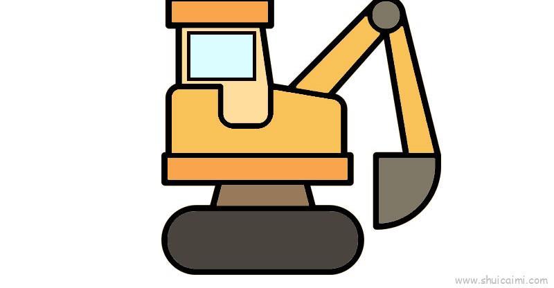 勾机儿童画怎么画 勾机简笔画顺序