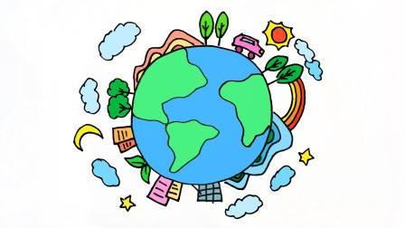 地球的简笔画图片大全 地球的简笔画图片带颜色