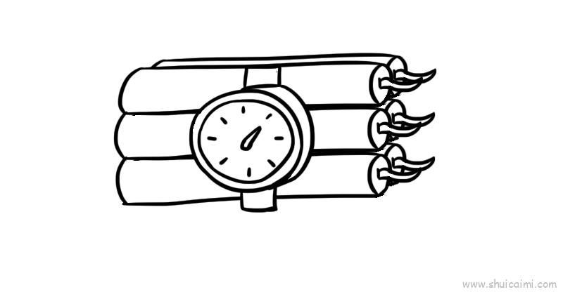 炸弹儿童画怎么画 炸弹简笔画图片