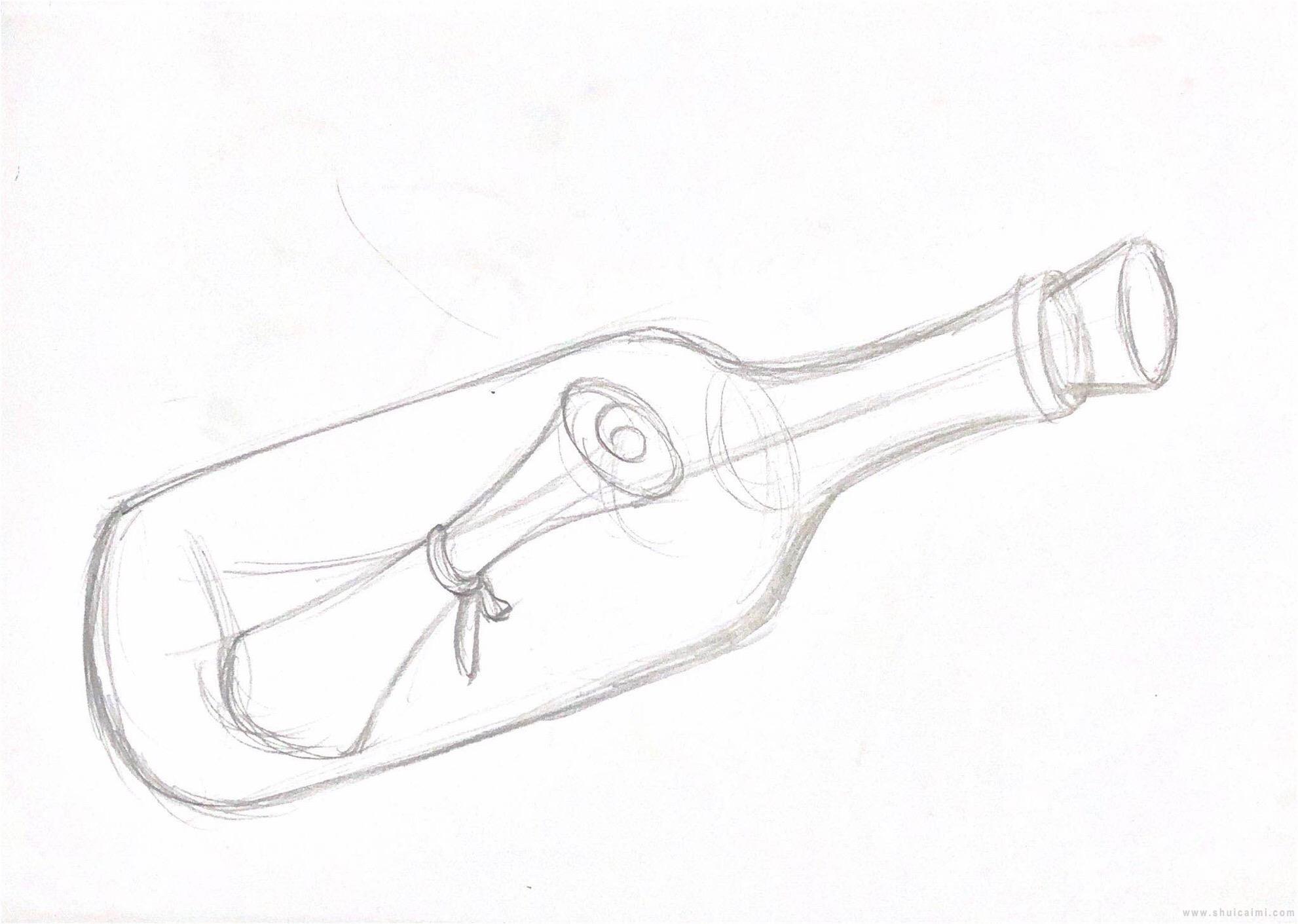 漂流瓶简笔画怎么画 漂流瓶简笔画图片大全