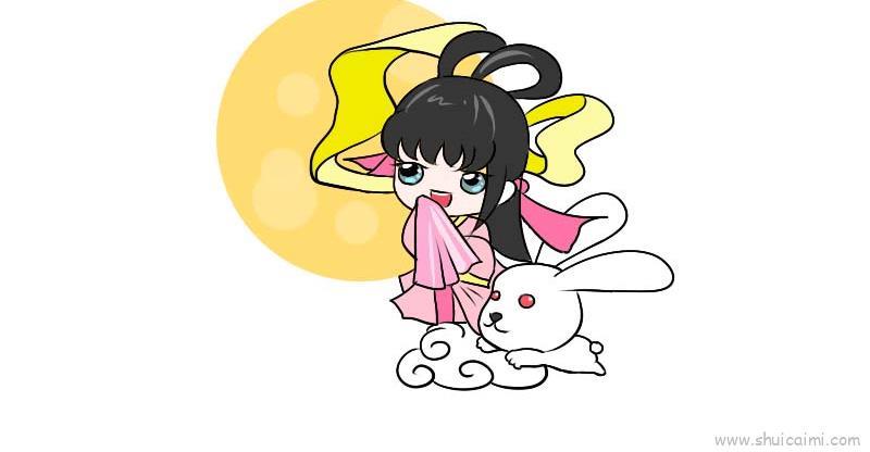 嫦娥奔月儿童画怎么画 嫦娥奔月简笔画简单