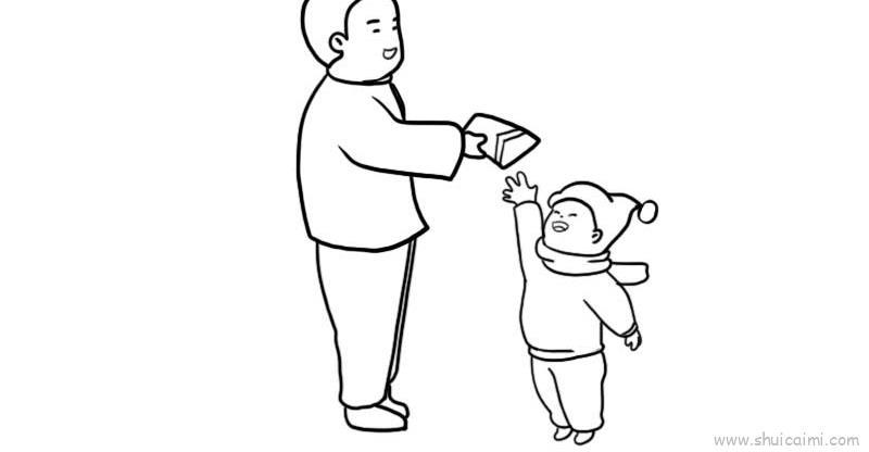 发压岁钱儿童画怎么画 发压岁钱简笔画图片大全