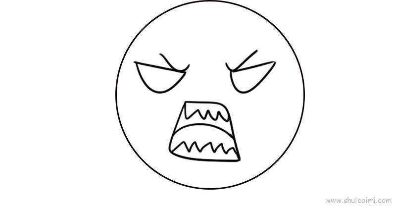 凶恶儿童画怎么画 凶恶简笔画步骤