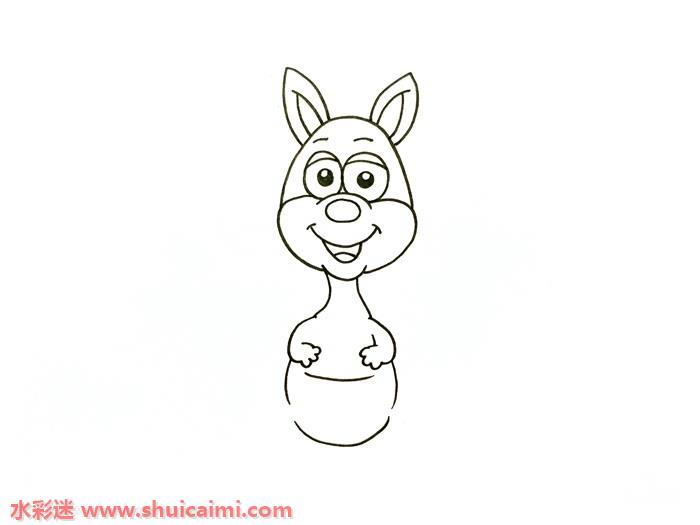 QQ红包袋鼠怎么画 袋鼠简笔画简单易画彩色