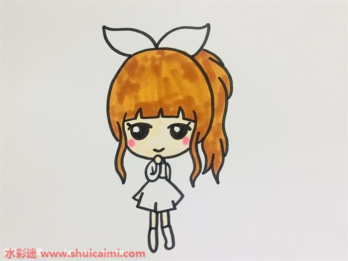 女生马尾怎么画 女生马尾简笔画简单好看带颜色