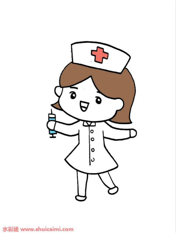 护士怎么画 护士简笔画简单彩色