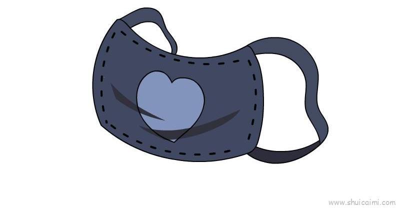 口罩爱心儿童画怎么画 口罩爱心简笔画图片大全