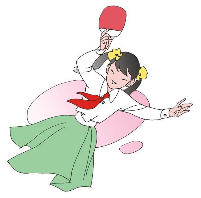 打乒乓球简笔画 爸爸打乒乓球简笔画