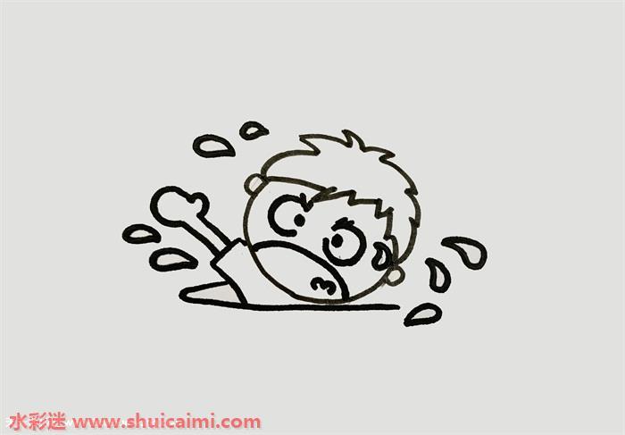 关于溺水的画怎么画 关于溺水的画简笔画彩色