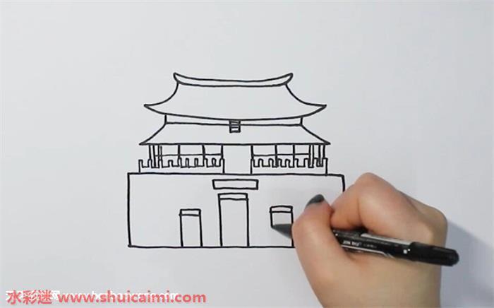 故宫怎么画 故宫简笔画简单好看带颜色