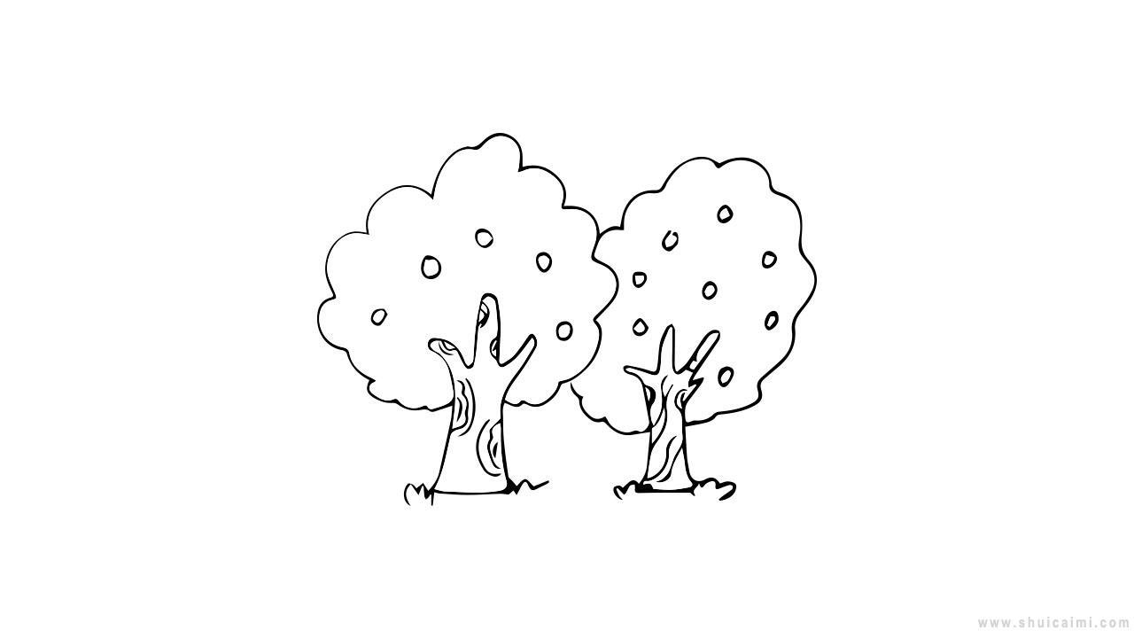 果园简笔画怎么画 果园简笔画顺序