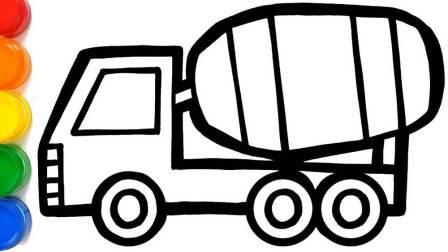 搅拌车简笔画图片大全 搅拌车简笔画图片大全幼儿