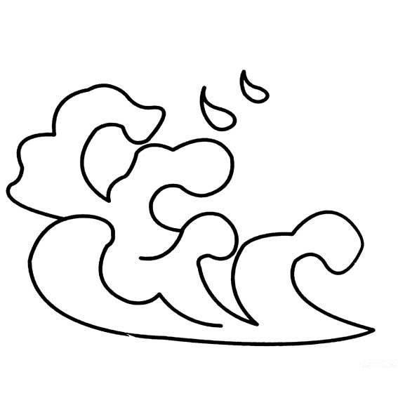 浪花简笔画 浪花简笔画彩色
