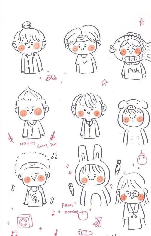 开心简笔画 开心简笔画图片