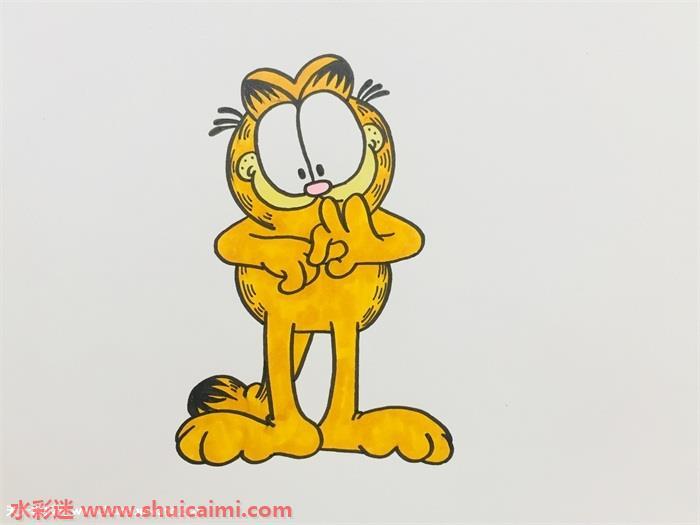 怎么画一只可爱的加菲猫？看加菲猫简笔画步骤图解