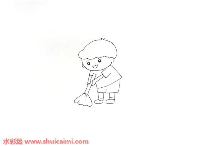 扫地怎么画 扫地简笔画步骤