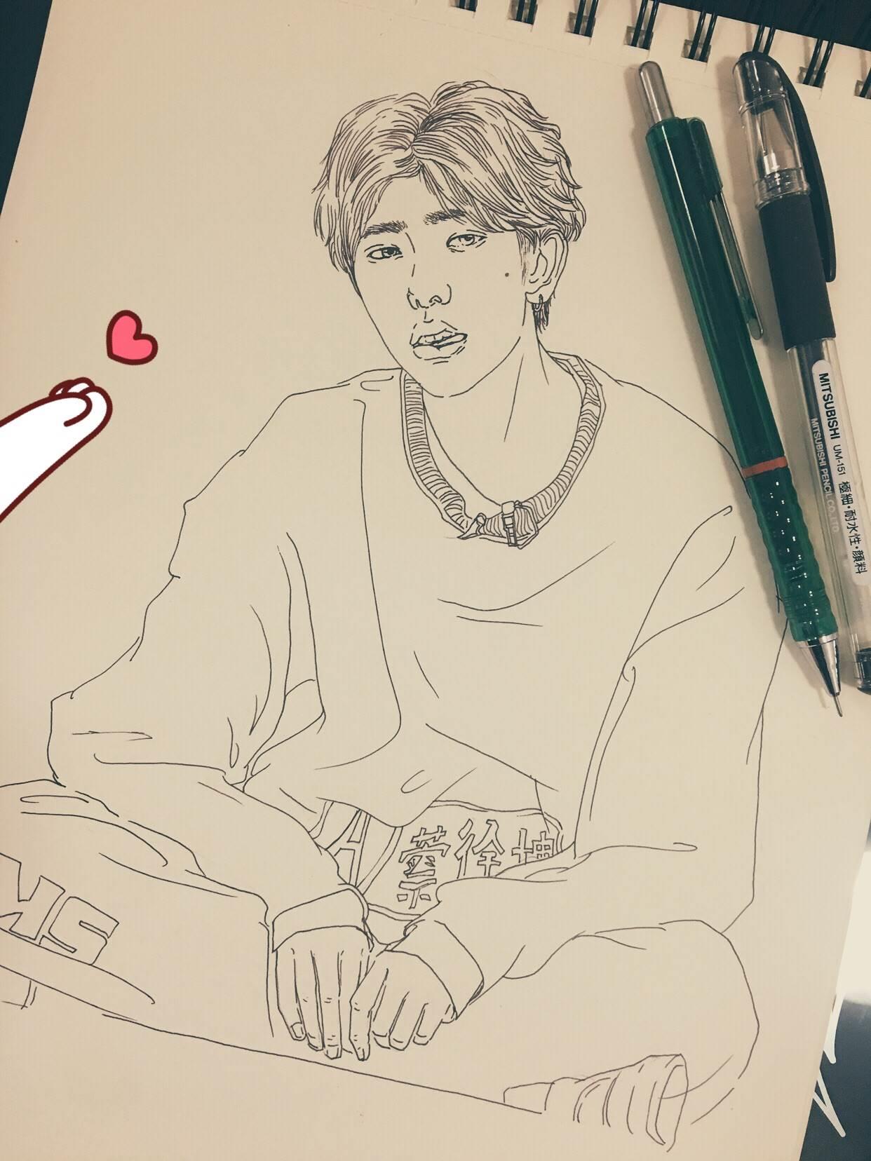 蔡徐坤简笔画 蔡徐坤简笔画q版手绘