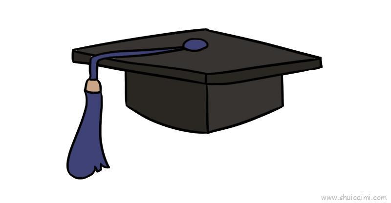 学士帽儿童画怎么画 学士帽简笔画顺序