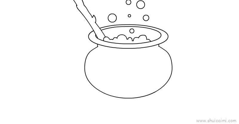 药罐火炉儿童画怎么画 药罐火炉简笔画简单