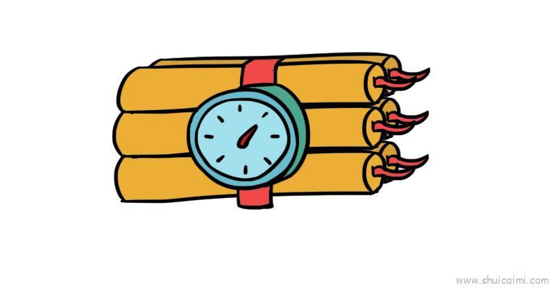 炸弹儿童画怎么画 炸弹简笔画图片