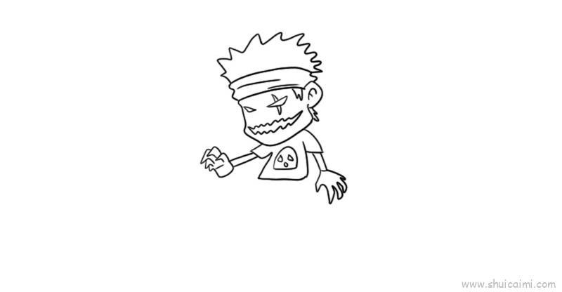 僵尸儿童画怎么画 僵尸简笔画顺序