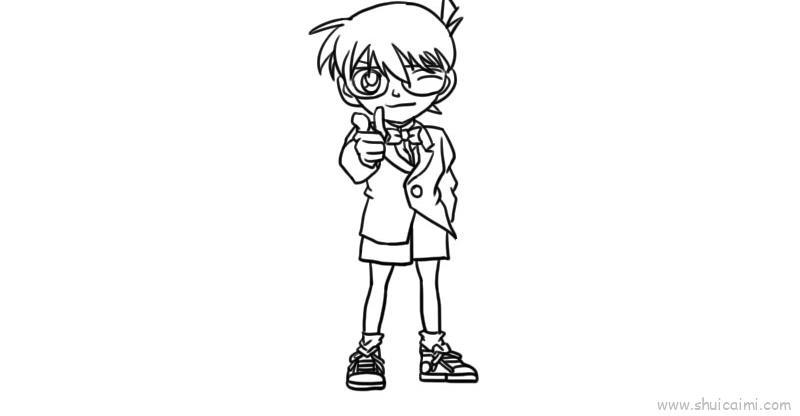 名侦探柯南儿童画怎么画 名侦探柯南简笔画步骤