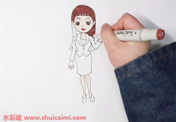 都市白领怎么画 都市白领简笔画简单好看带颜色
