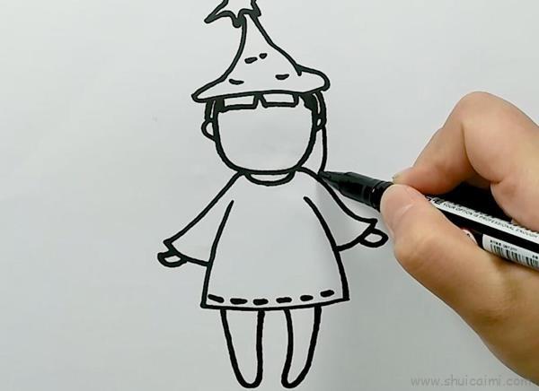 可爱小女巫儿童画怎么画 可爱小女巫简笔画好看