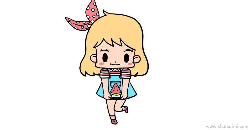 小女孩儿童画怎么画 小女孩简笔画步骤