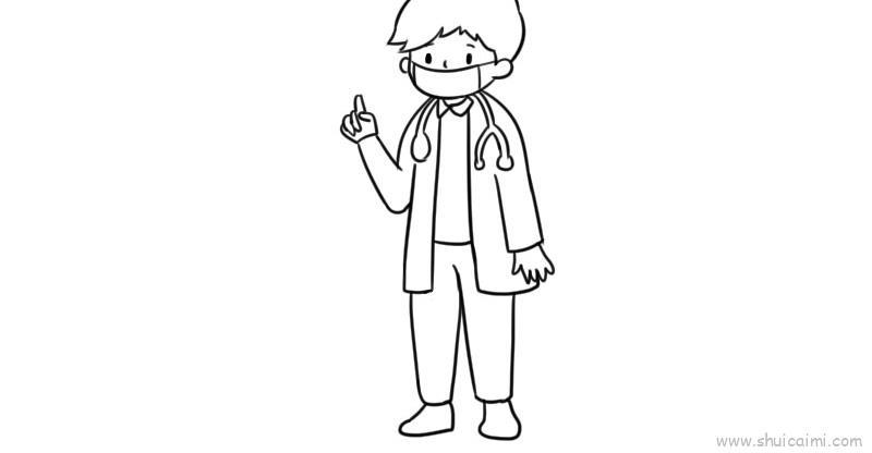 医生戴口罩儿童画怎么画 医生戴口罩简笔画顺序