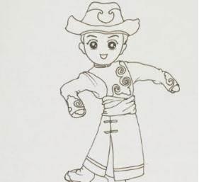 民族服饰简笔画 民族服饰简笔画彩色