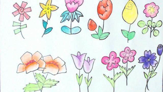 各种花简笔画图片大全 各种花简笔画图片大全大图