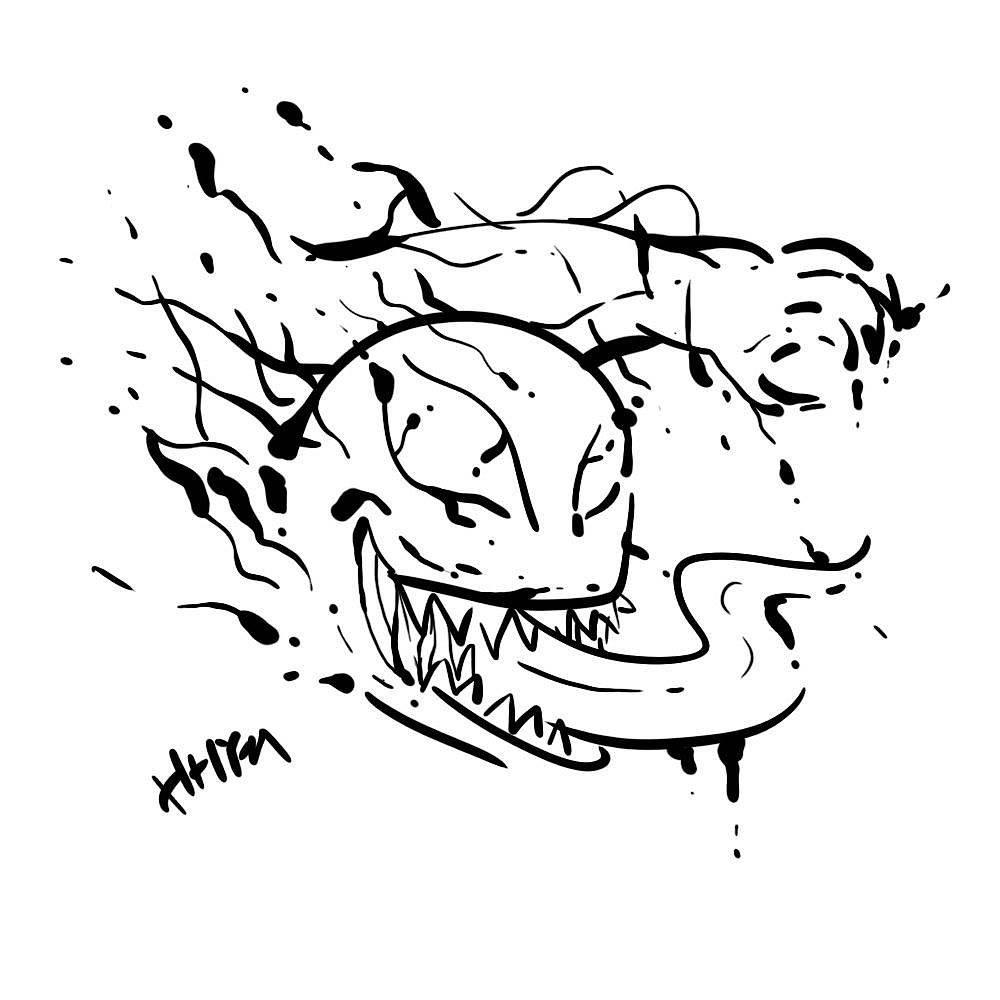 毒液简笔画 毒液简笔画帅气