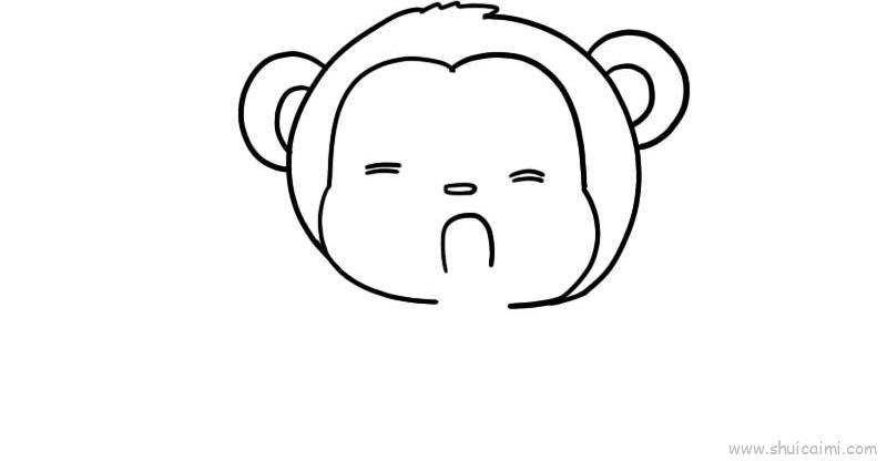 小猴子吃西瓜儿童画怎么画 小猴子吃西瓜简笔画图片大全