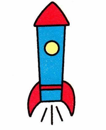 火箭简笔画带涂颜色 火箭简笔画带涂颜色一幅画