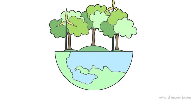 地球教程儿童画怎么画 地球教程简笔画简单