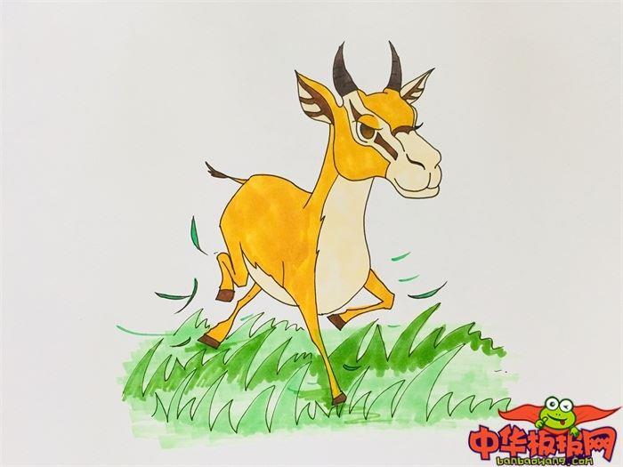 奔跑羚羊怎么画 奔跑羚羊简笔画漂亮卡通