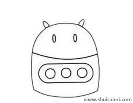 卡通机器人简笔画教学步骤